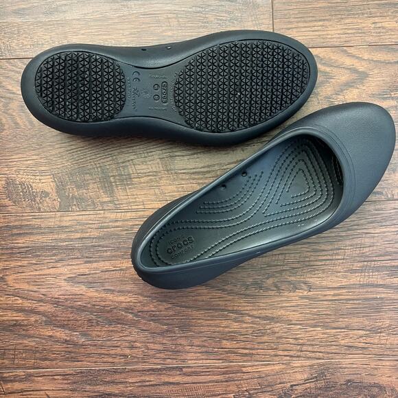 Crocs Black Classic Ballet Slip On Flats Comfort Womens Size 9 - Picture 8 of 9